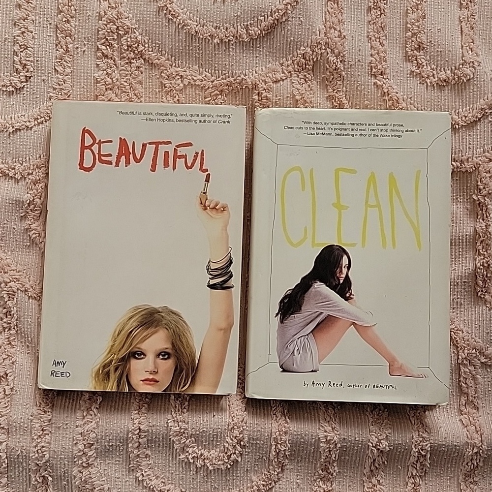 Two books, Beautiful, and Clean by author Amy Reed. Used. 232 and 272 pages.